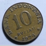 Koin Kuno 10 Rupiah Tabanas kuning Th 1974 (T31) 