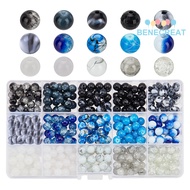 BENECREAT 1box Black Blue Glass Beads 15 colors 375pcs 8mm Bracelet Beads Blue Sea Opaque Acrylic Be