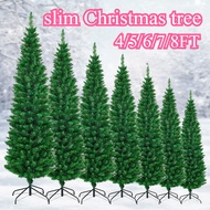 4/5/6/7/8FT Slim Christmas Tree Thick Branch Tips Branches Metal Stand Christmas Tree For Home