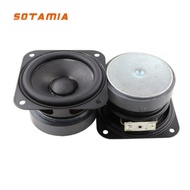 SOTAMIA 2pcs 2.75 Inch 70mm HIFI Mid Bass Speaker 4 Ohm 15W Square Bookshelf Loudspeaker DIY Bluetoo
