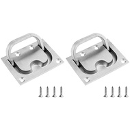(CFGN) 2X Stainless Steel Hatch Latch Solid Boat Hatch Handles for Boat Deck Hatch Handles Ring Pull
