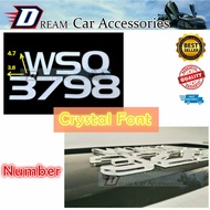 Car Number Plate Crystal Font Only - Number