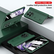 Matte Vỏ ốp Cho Oppo Find N5 Kinh Doanh da màu đen Cổ Điển N5 Gấp Với Khung vỏ điện thoại