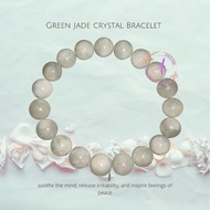 Gelang Jed Hijau Natural Burmese Green Jade Jadeite Crystal Bracelet