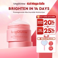 Glad2Glow Pmomegranate Niacinamide Brightening Moisturizer Whitening Cream For Face, For Dull & Sens