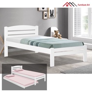 ⁂ ≛ Furniture Art Full Solid Wooden Single Bed Frame/ Super Single Bed Frame/ Katil Kayu / Katil Bujang/ Katil Budak
