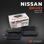 ผ้าเบรค หลัง NISSAN SUNNY NEO / SUPER NEO 03-11 CEFIRO A33 - TOP PERFORMANCE JAPAN - BN 1493 - ผ้าเบ