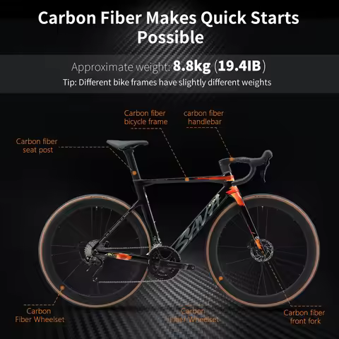 SAVA AK105 Carbon Fiber Road Bike 700C Adult Racing UCI-Certified Full Carbon Frame with 105 R7120 2