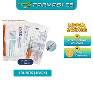 BD Ultra-Fine II Insulin Syringe Short Needles 10 Units (1 PACK) [ 31g x 8mm, 1ml, Use with U-100 in