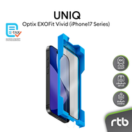 Optix EXOFit ฟิล์มกระจกกันรอยเต็มหน้าจอพร้อมถาดติดตั้งแบบใส/ส่วนตัว สำหรับ iPhone 17