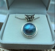 925純銀藍色馬貝珠吊墜