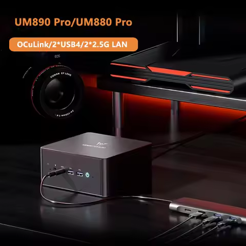 MINISFORUM OCuLink Gaming Mini PC UM890 UM880 Pro AMD Ryzen 7 8845HS R9 8945HS 2*PCIE4 2*USB4 2*DDR5