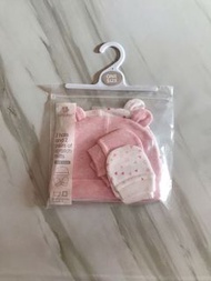 全新 英國品牌 primark early days baby  粉紅色 bb帽 童裝 心心 心型 愛心 可愛 baby hats 套裝 聖誕 禮物 生日