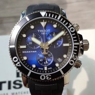 (可議價/分期）TISSOT 天梭 Seastar 1000 海洋之星300米潛水計時錶-藍x黑/45mm