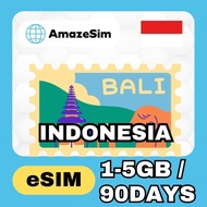 AmazeSim Indonesia eSIM 90 Days High speed 5G data 1-5 GB | 24H Email Delivery