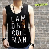 | Distro T-Shirt Black Cotton Singlet Men Collman Motif | Cool Man Cool Guys