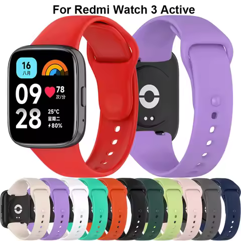 Fashion Silicone WatchBand For Redmi Watch 3 Active SmartWatch Strap Wristbands Bracelet For Redmi W