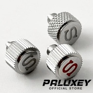 PALUXEY SKX007 SKX009 Watch Crowns Fits for NH34 NH35 NH36 4R35 4R36 Movement Silver Watch S Crowns 
