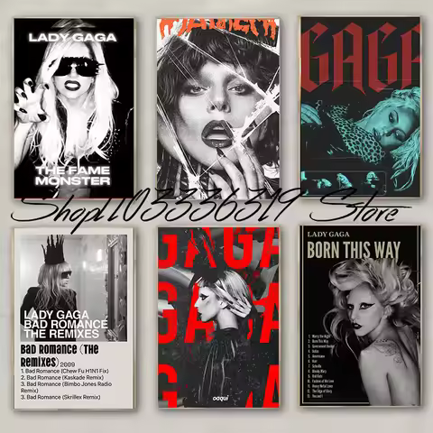 Pop Vintage Singer Lady Gaga Music Cover Series Stage View Art Poster Canvas Painting Wall Prints Pi
