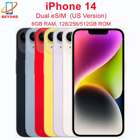 Apple iPhone 14 128/256/512GB ROM 6GB RAM 6.1" Genuine Super Retina OLED Face ID NFC A15 5G Mobile P