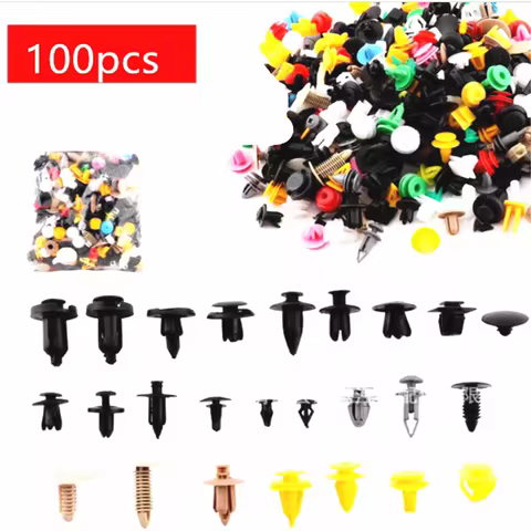 100pcs/set Car Plastic Rivet Clips For Seat Ibiza 6L 6J Leon FR Altea Renault Megane 3 Logan Scenic 