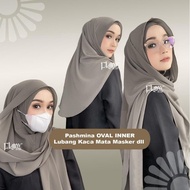 YASHA20 Chiffon Instant Hijab Tudung with Ninja Inner Attached and Face Mask Loops