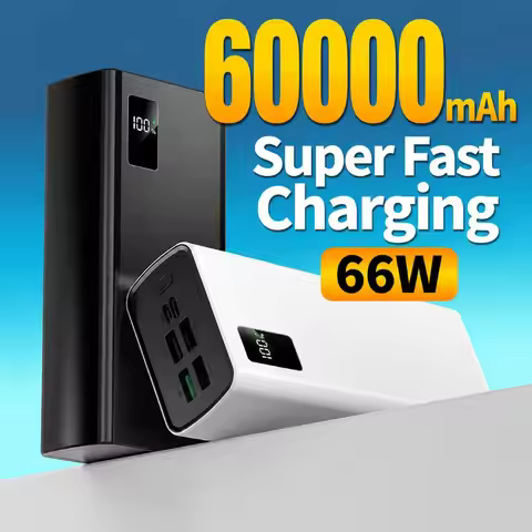 Power Bank 60000mAh Large Capacity 66W Super Fast Charge Power Bank Portable Battery Charger for IPh