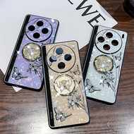 High Quality Hard PC Butterfly Design Sparkling Phone Case For Vivo X100 Pro X90 Pro X80 Pro X70 Pro Plus Shiny Ring Holder Shell