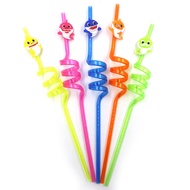 [✅READY]10Pcs Baby Shark Disposable Straw Birthday Party Decorations Among Us Straw