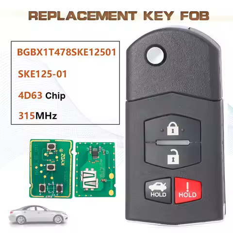 KEYECU 315MHz FCC:BGBX1T478SKE12501 4B Smart Remote Key Fob for Mazda 3 5 6 RX8 CX-5 CX-7 CX-9 2007 