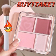 (BUY1TAKE1) K'APEINE Blush Palette + Brush Natural Long-Lasting Matte Smooth Multi-Color Blush Palet