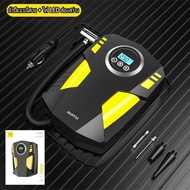 เครื่องปั๊มลมยางรถยนต์ ปั้มลมไฟฟ้า ปลั้กเสียบในรถ แบบพกพา จอ LED Portable Car Air Compressor DC 12V