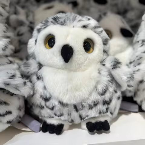 Lifelike Owl Plush Toys Cute Night Owl Stuffed Animal Natural Snow Bird Plushie Wildlife Soft Dolls 