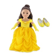 Emily Rose 18 Inch Doll Clothes Princess Belle-Inspired Ball Gown Dress Costume | 18" Doll Outfit Gi