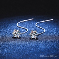 Plating Earrings 1s925 Moissanite Carat Earrings pt950 Moissanite Earrings Six-Claw Earrings Simple 