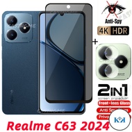KK Realme C63 2024 Private Tempered Glass Full Cover Screen Protector Anti Peek Privacy Film For Rea