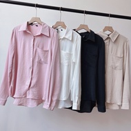 Times 4/29 d-15-6 Solid Color Simple Lapel Shirt Long Sleeve Jacket Women