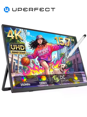 UPERFECT 15.7' 4K Portable Monitor Touchscreen 100% SRGB External Display with Stylus Pen USB-C/MINI