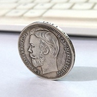 Russia 1900 Tsar Nicholas II Antique Coin Double-Headed Eagle Coin Silver Round Small Gift Crafts 20
