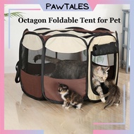 PAWTALES Portable Pet Tent Cat Tent Foldable Octagon Tent Pet House Khemah Lipat Untuk Kucing Extra 