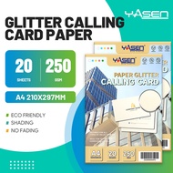 Yasen Glitter Calling Card Paper 250gsm A4 20 Sheets Double Sided Sparkle Cardstock for Inkjet print