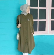 Kemeja Panjang long tunik polos Baju atasan wanita terbaru kekinian viral  fashion wanita muslim war