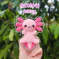 Ashley the Axolotl Salamander/ - Amigurumi Knitted Doll/ Crochet/