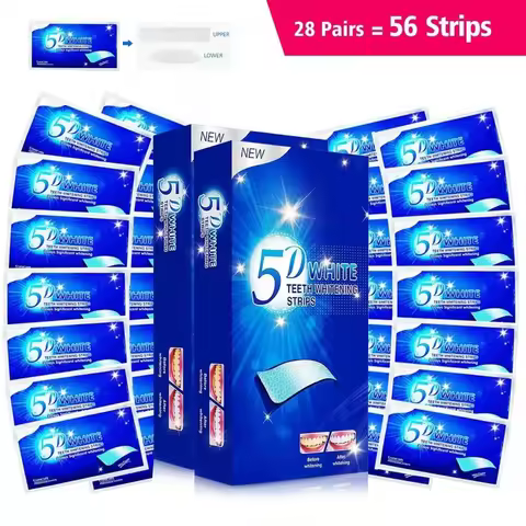 [5D] 28 Days Teeth Whitening Strips Whitener Strips Effective Teeth Whitener Helps Remove Smoking / 