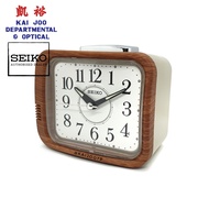 Seiko Wood Grain Design Case Bell Alarm Clock with Silent/Quiet Sweep Second Hand and Lumibrite Hands