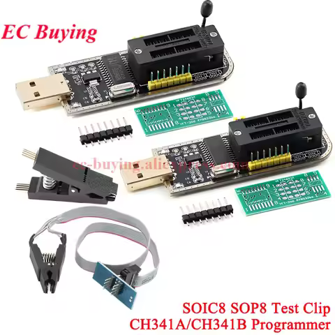 CH341A CH341B 24 25 Series EEPROM Flash BIOS USB Programmer Module SOIC8 SOP8 SOP 8 Test Clip EEPROM