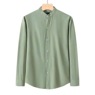 Huilishi Korean Polo for Men Long Sleeve Chinese Collar 6 Colors 3 Sizes Casual Shirt