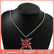 Anime Game genshin impact arlecchino keychain necklace – fatui harbinger red rose gothic design