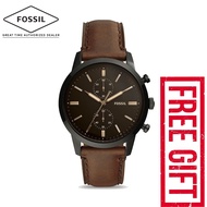Fossil FS5437 Men's Townsman 44 mm Chronograph Brown Leather Watch