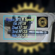 Racing Gear Ratio Jupiter MX 4 Speed Drag 201m 1st.14/31; 2nd.17/27; 3rd.17/23; 4th.22/23 Clutch or 